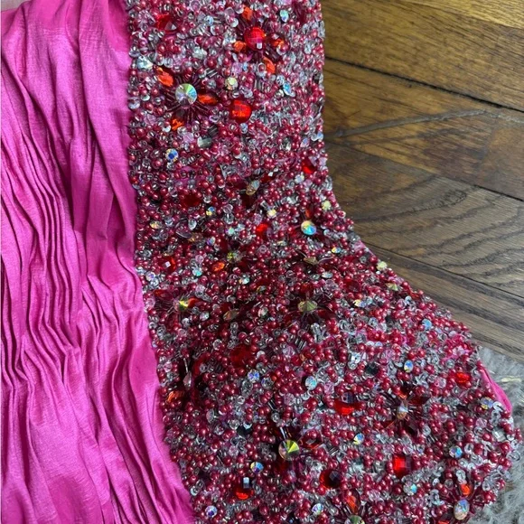 Tony Bowls Pink and Leopard Prom Dress - Picture 6 of 8